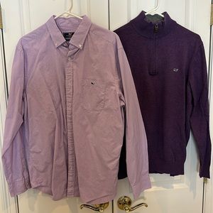 Vineyard Vines, Large Shirt & 1/4 Zip Outfit
